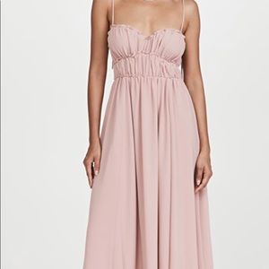 One Pretty Thing O.P.T. Gigi Soft Pink Chiffon Midi Dress